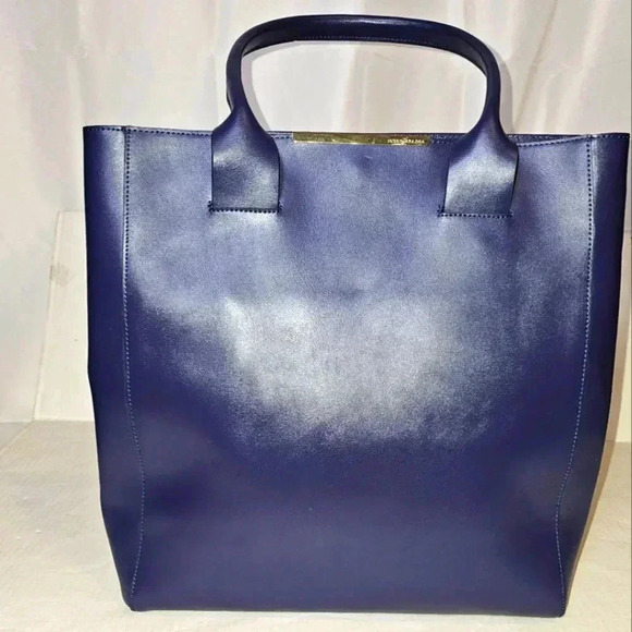 BCBG BCBGMAXAZRIA WOMEN BLUE/PURPLE TOTE 100% LEATHER TOP HANDLE SHOULDER BAG - Picture 1 of 10